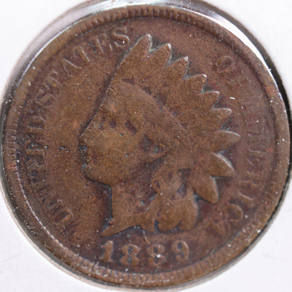1889 Indian Head Cent, Very Good Circulated Coin, Store #CT0831