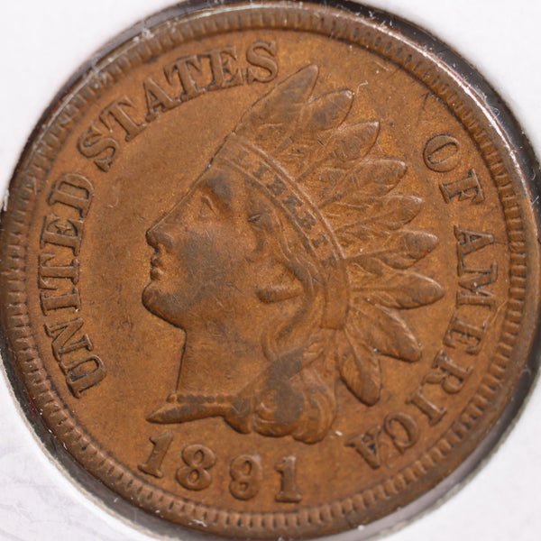 1891 Indian Head Cent, Extra FIne Circulated Coin, Store #CT0833