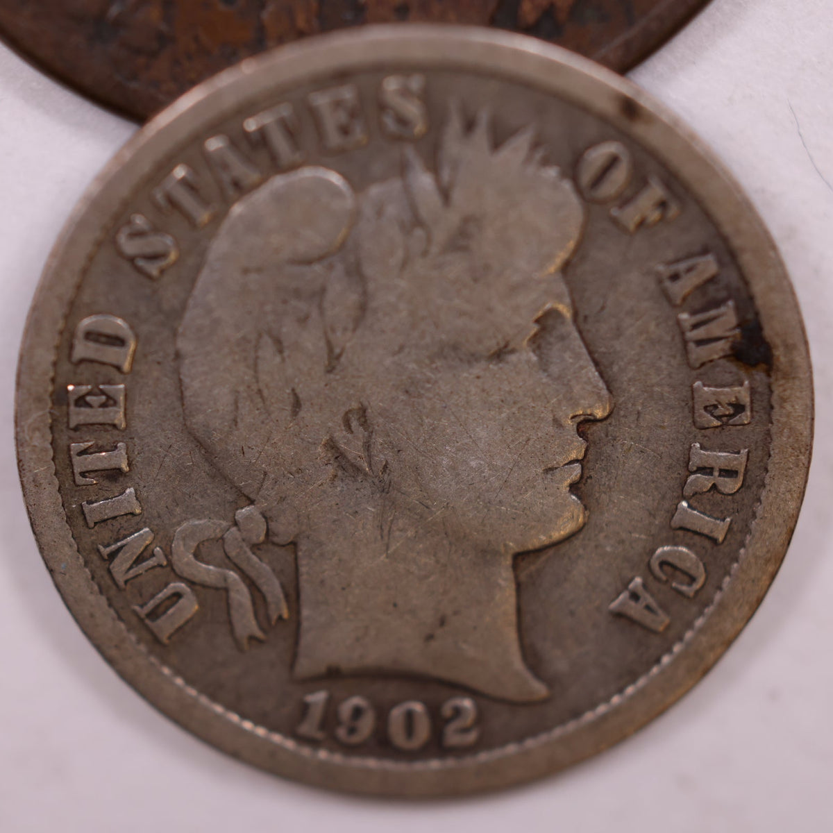1902-S Barber Silver Dime, Very Good Circulated Coin, Store #DE061.
