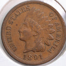 1891 Indian Head Cent, About Uncirculated Coin, Store