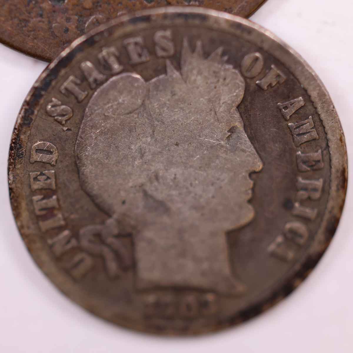 1903-O Barber Silver Dime, Good Circulated Coin, Store #DE063.