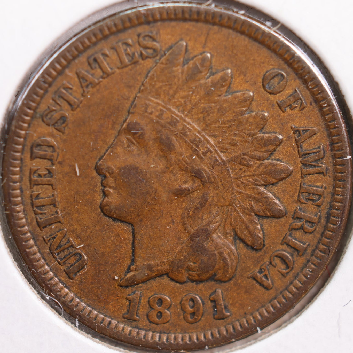1891 Indian Head Cent, Extra Fine+ Circulated Coin, Store #CT0836
