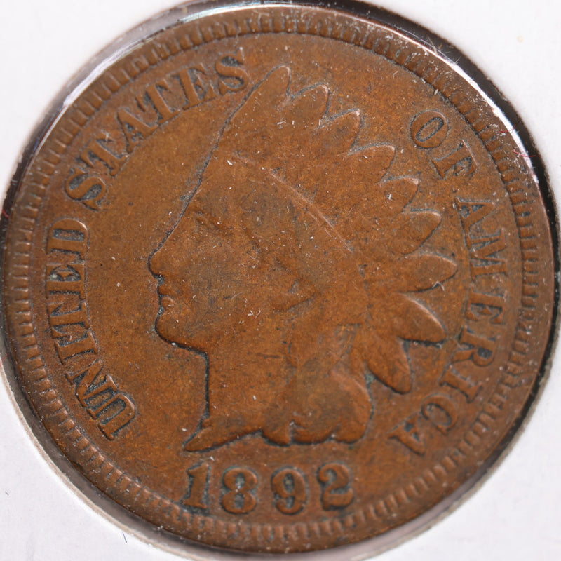 1892 Indian Head Cent, Fine+ Circulated Coin, Store