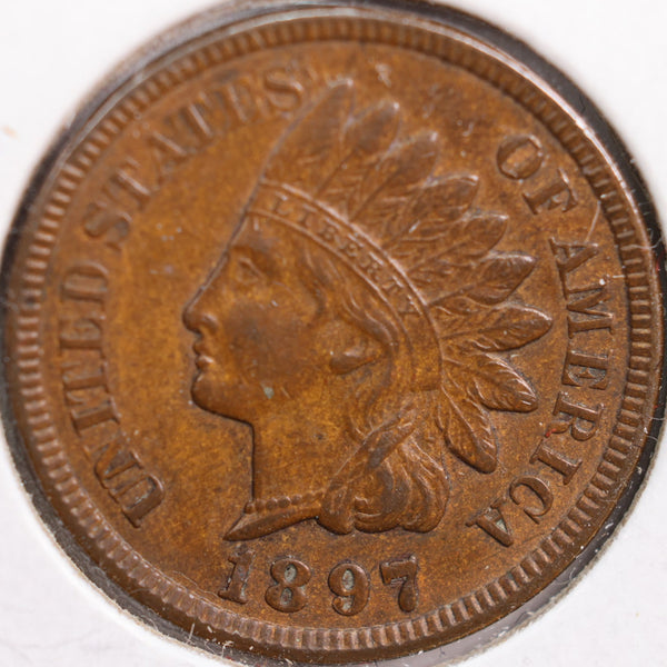 1897 Indian Head Cent, Mint State Uncirculated Coin, Store #CT0838