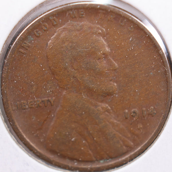 1914-S Lincoln Wheat Cent, Very Fine Circulated Coin, Store #CT0208
