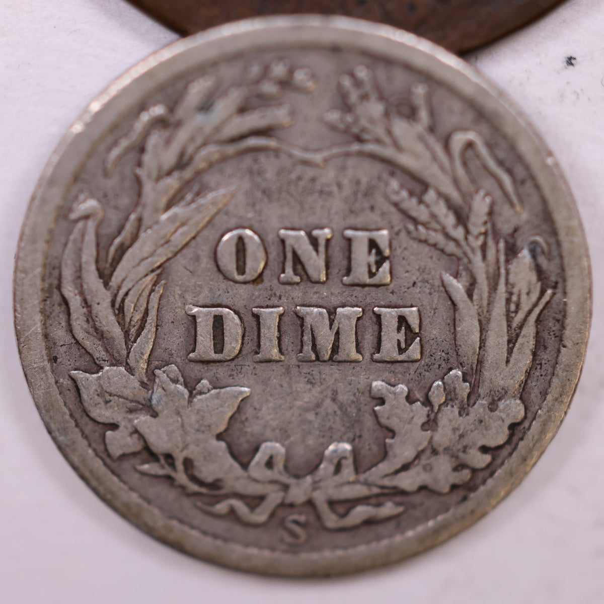1904-S Barber Silver Dime, Fine Circulated Coin, Store #DE066.