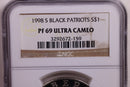 1998-S Black Patriots, Silver Dollar Commemorative, NGC PF-69., Store