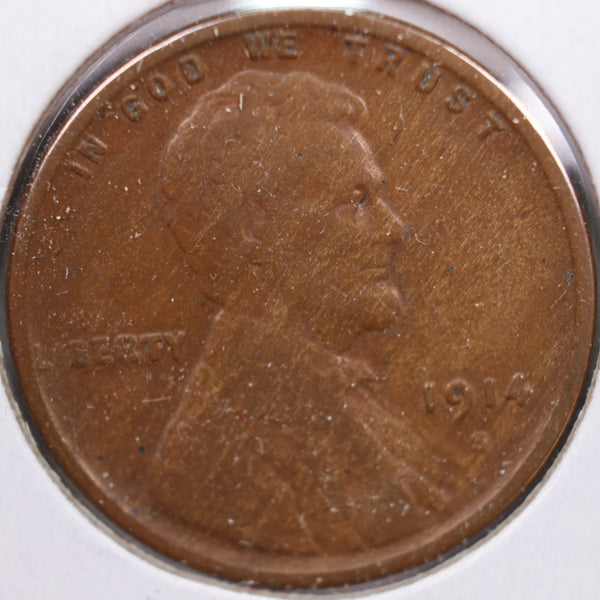 1914-S Lincoln Wheat Cent, Very Fine Circulated Coin, Store #CT0209