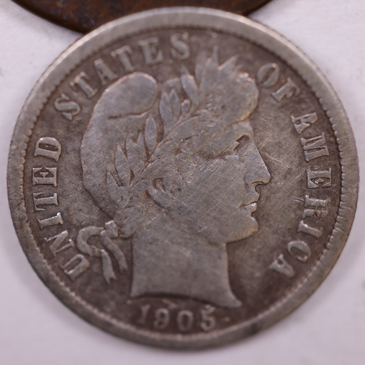 1905-S Barber Silver Dime, Very Fine Circulated Coin, Store #DE069.