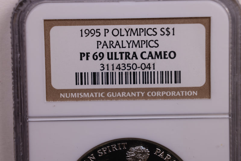 1995-P Olympics, Paralympics Silver Dollar COMMEM., NGC PF-69., Store