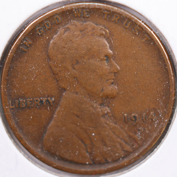 1914-S Lincoln Wheat Cent, Very Fine+ Circulated Coin, Store #CT0212