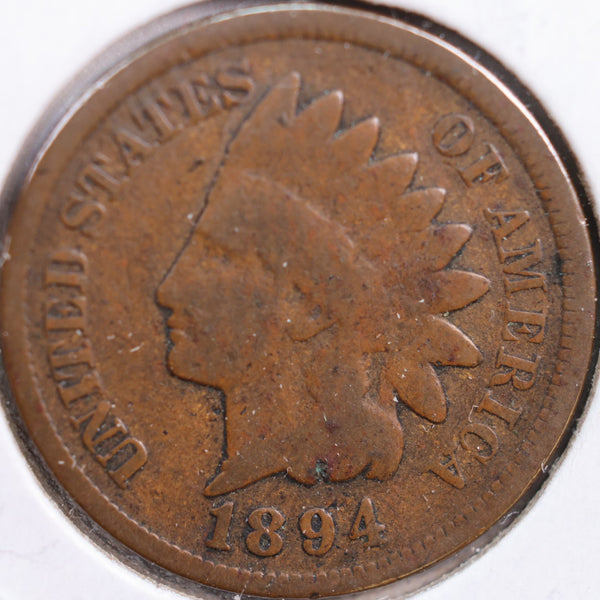 1894 Indian Head Cent, Very Good Circulated Coin, Store #CT0843