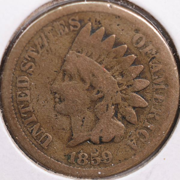 1859 Indian Head Cent, Good+ Circulated Coin, Store #CT0847