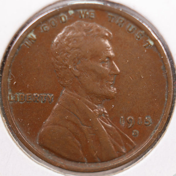 1915-D Lincoln Wheat Cent, Extra Fine Circulated Coin, Store #CT0218