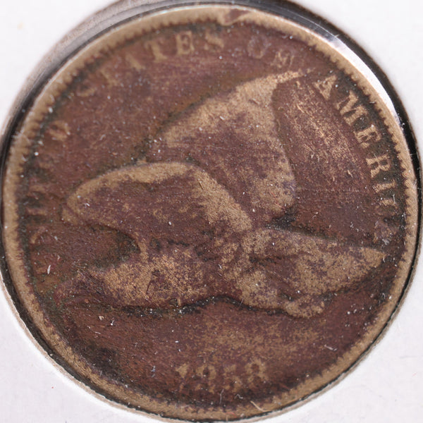 1858 Flying Eagle Cent, Very Good Circulated Coin, Store #CT0849