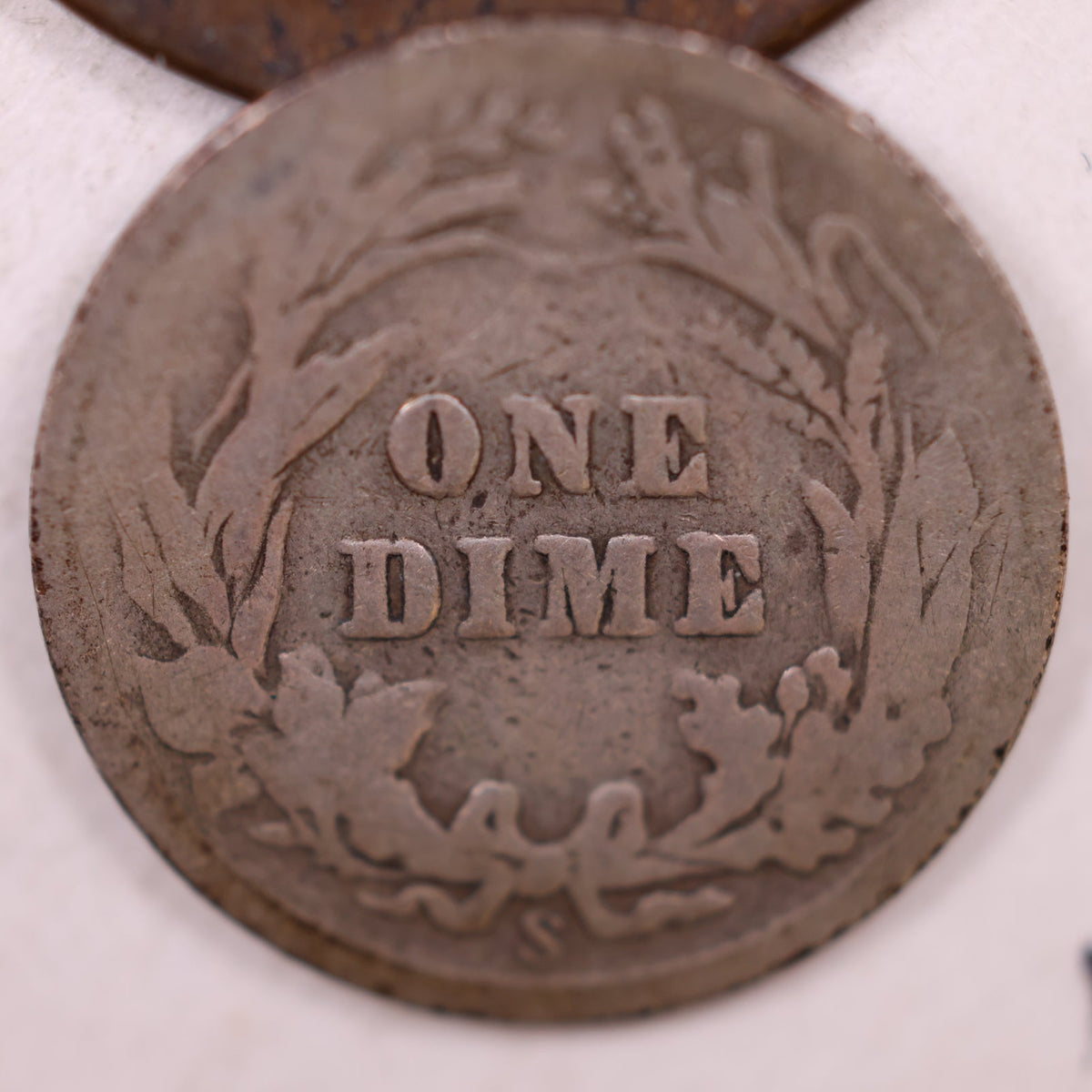 1907-S Barber Silver Dime, Good Circulated Coin, Store #DE077.