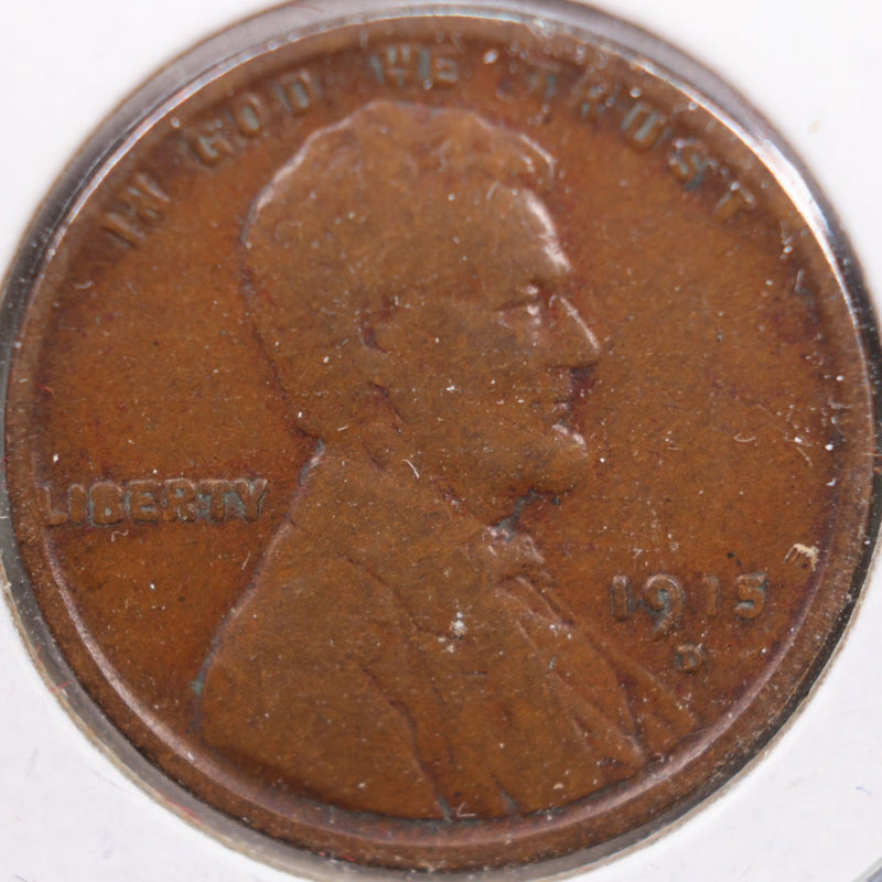 1915-D Lincoln Wheat Cent, Very Fine Circulated Coin, Store
