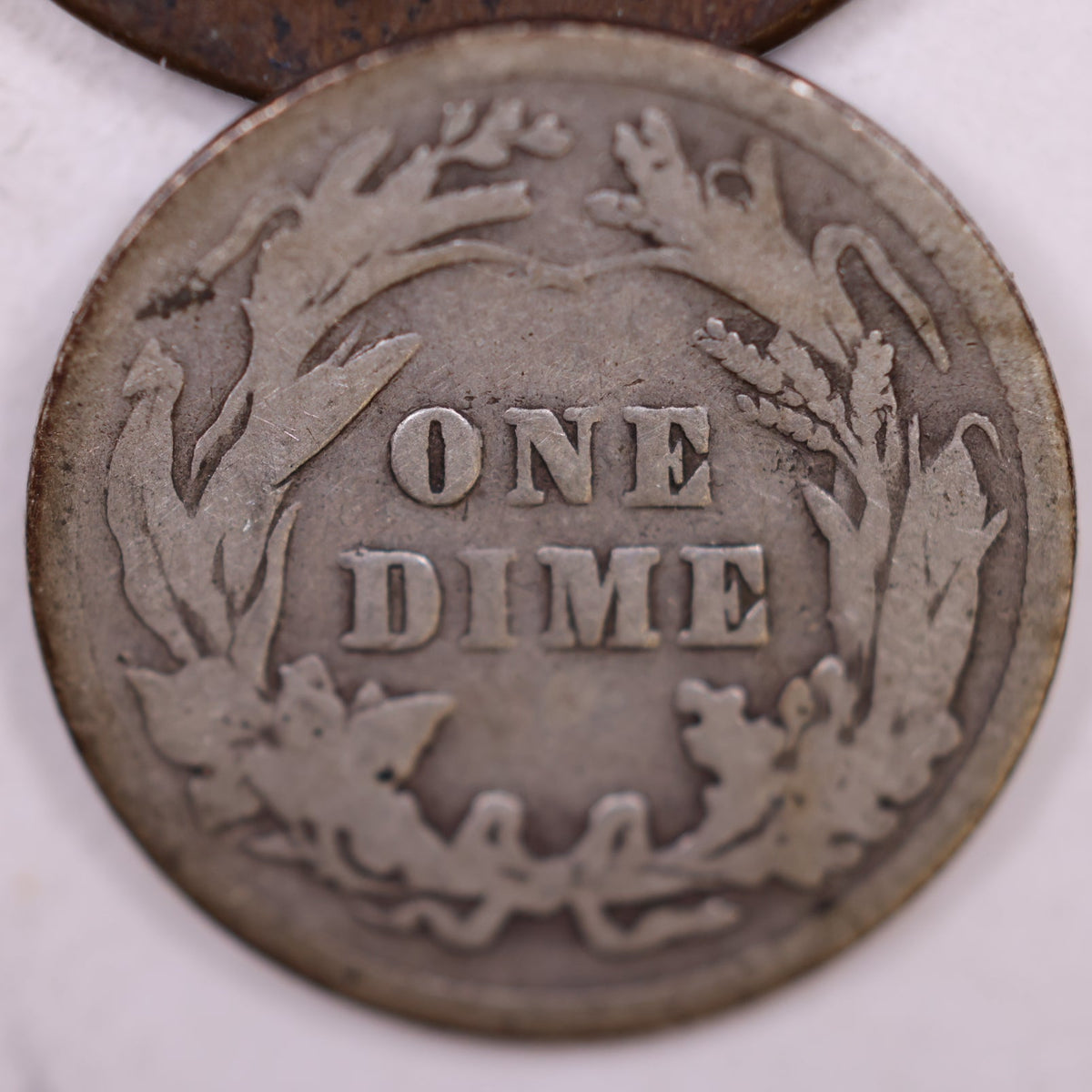 1908 Barber Silver Dime, Very Good Circulated Coin, Store #DE078.