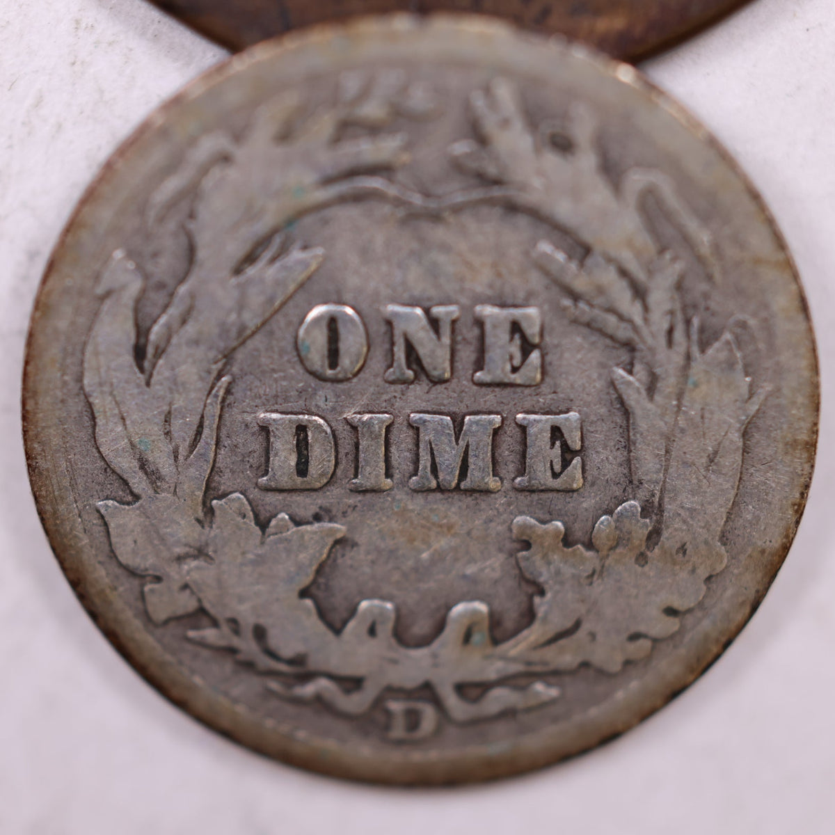 1908-D Barber Silver Dime, Good Plus Circulated Coin, Store #DE079.