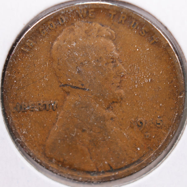 1915-D Lincoln Wheat Cent, Fine Circulated Coin, Store #CT0223