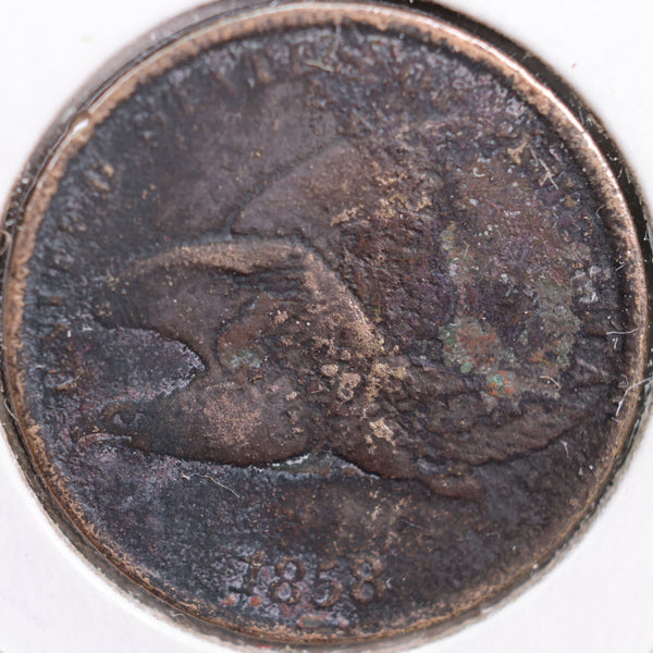 1858 Flying Eagle Cent, Very Fine Circulated Coin, details, Store #CT0853
