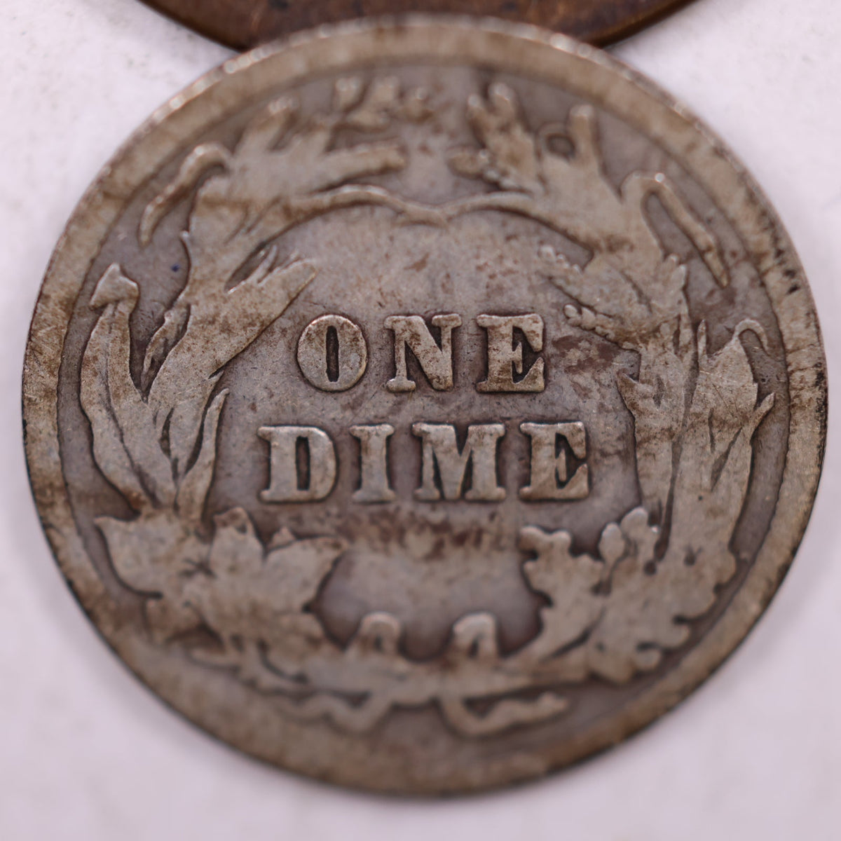 1909 Barber Silver Dime, Good Plus Circulated Coin, Store #DE082.