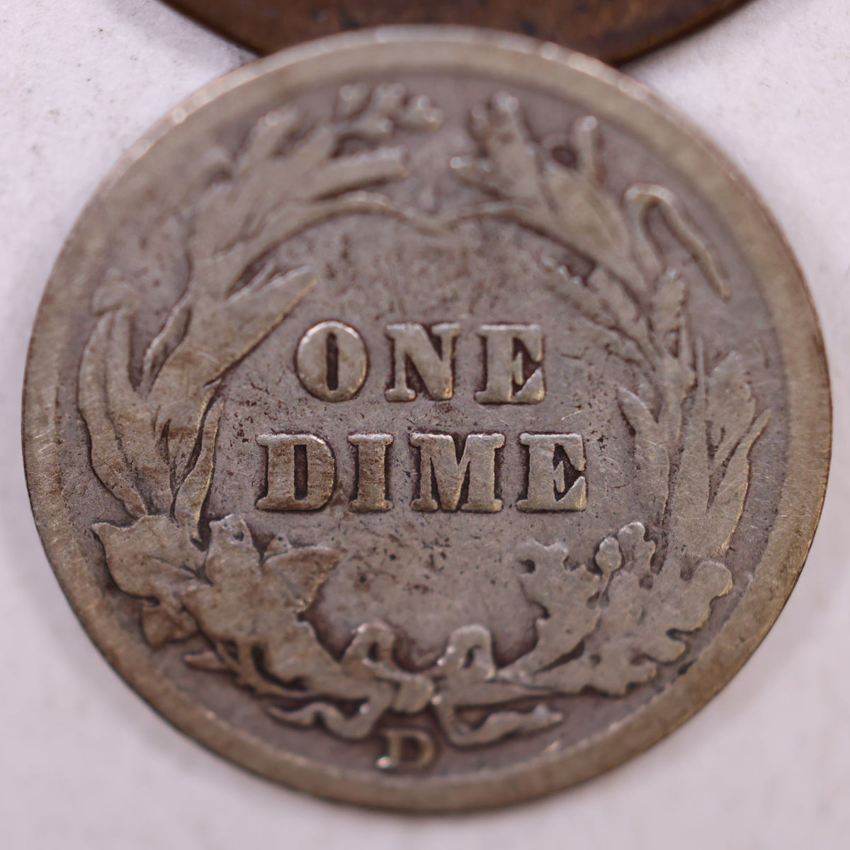 1909-D Barber Silver Dime, Very Good Plus Circulated Coin, Store #DE083.