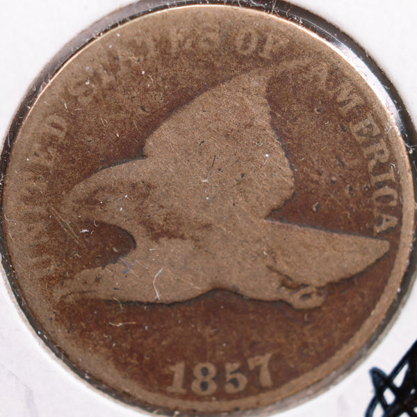 1857 Flying Eagle Cent, About Good Circulated Coin, Store #CT0857