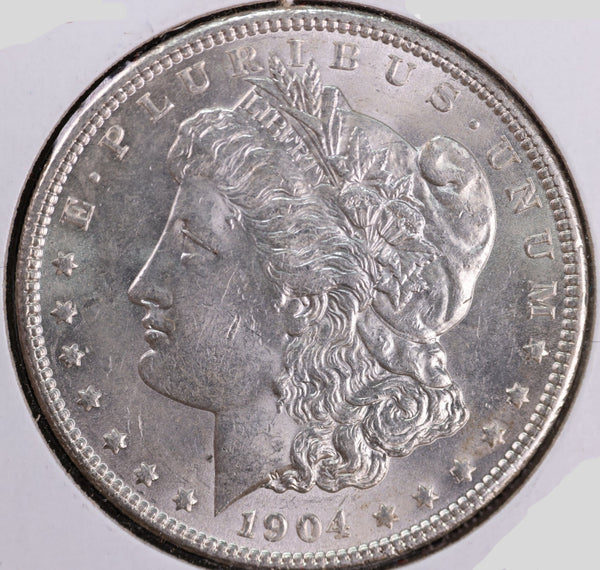 1904 Morgan Silver Dollar, Gem Mint State Uncirculated Coin, Store #DR0434