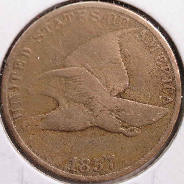 1857 Flying Eagle Cent, About Good Circulated Coin, Store #CT0862