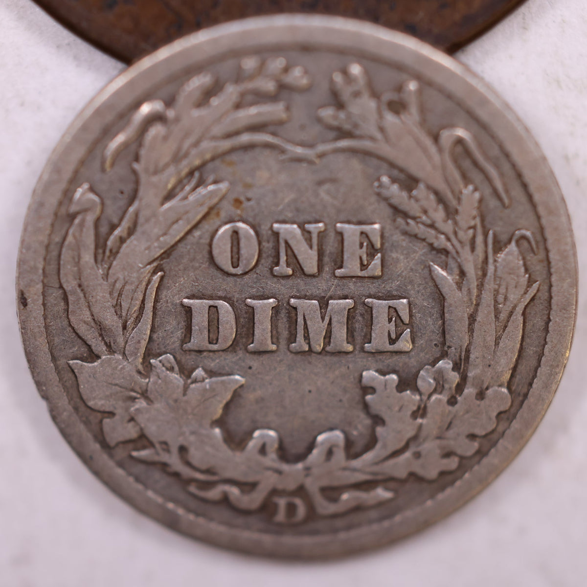 1910-D Barber Silver Dime, Fine Circulated Collectible Coin, Store #DE087.