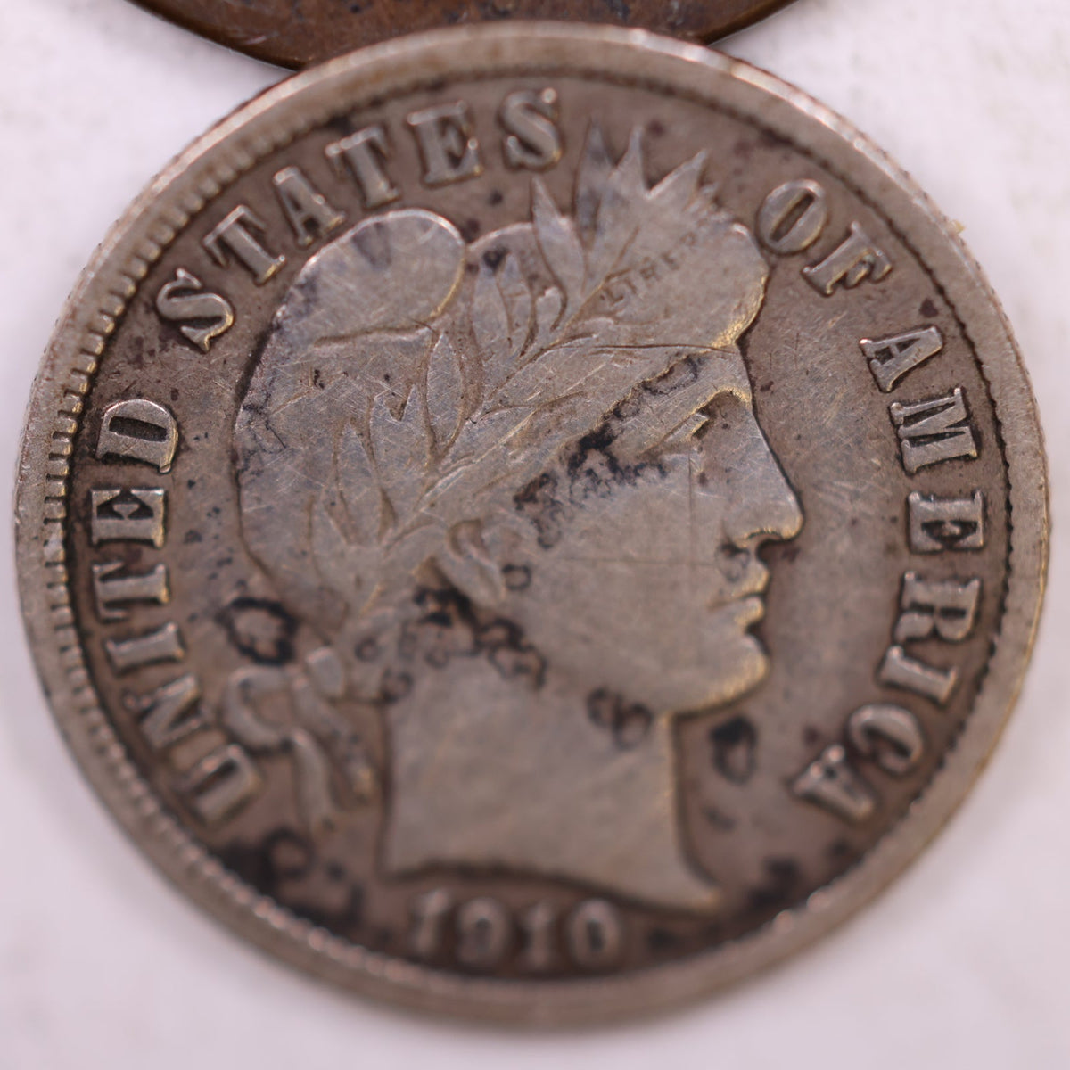 1910-S Barber Silver Dime, Fine + Circulated Collectible Coin, Store #DE088.