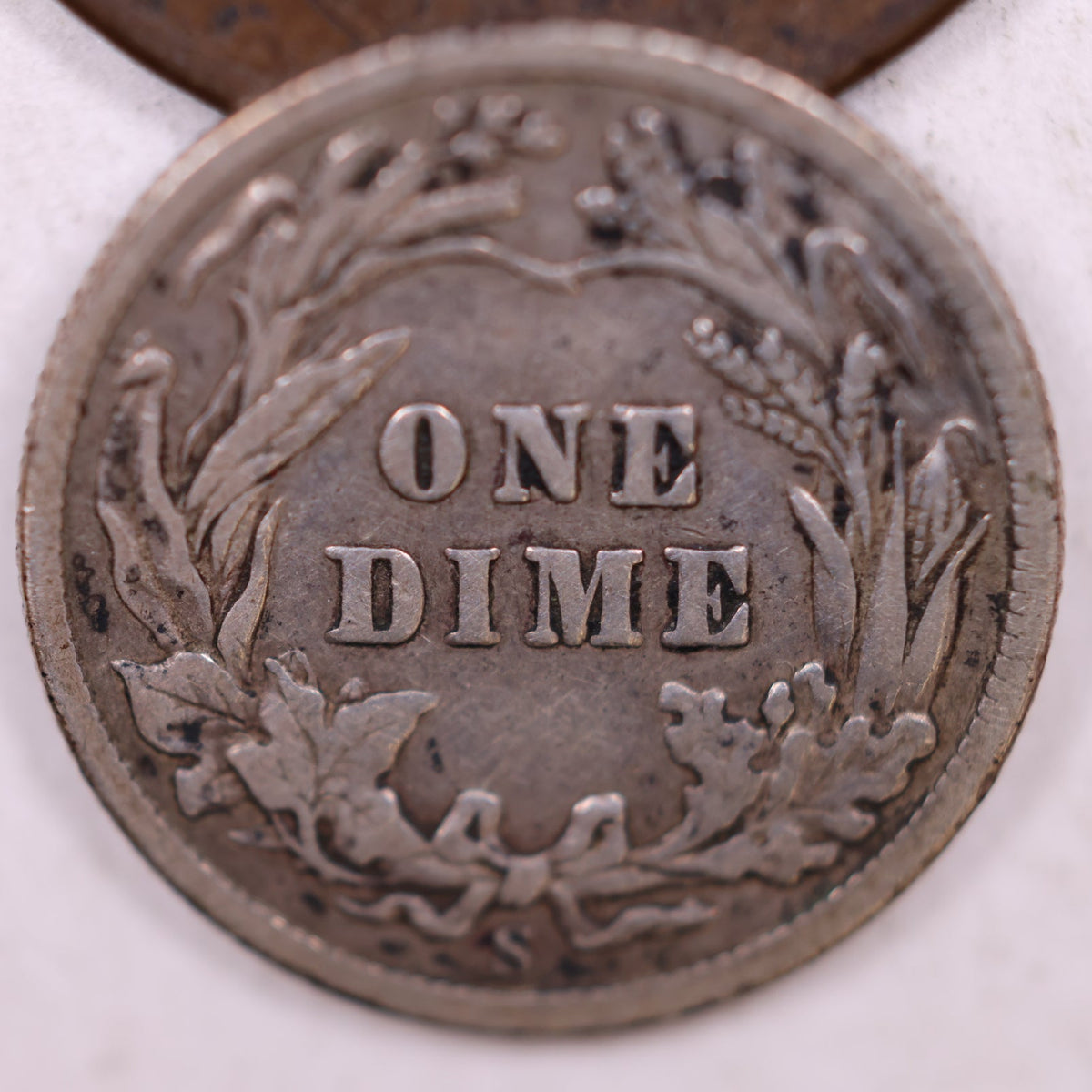 1910-S Barber Silver Dime, Fine + Circulated Collectible Coin, Store #DE088.