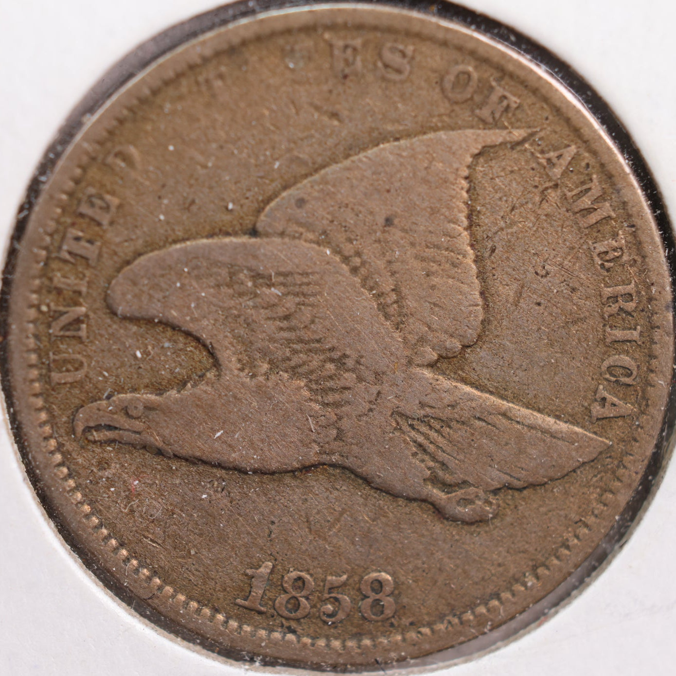1858 Flying Eagle Cent, Very Good Circulated Coin, Store #CT0864