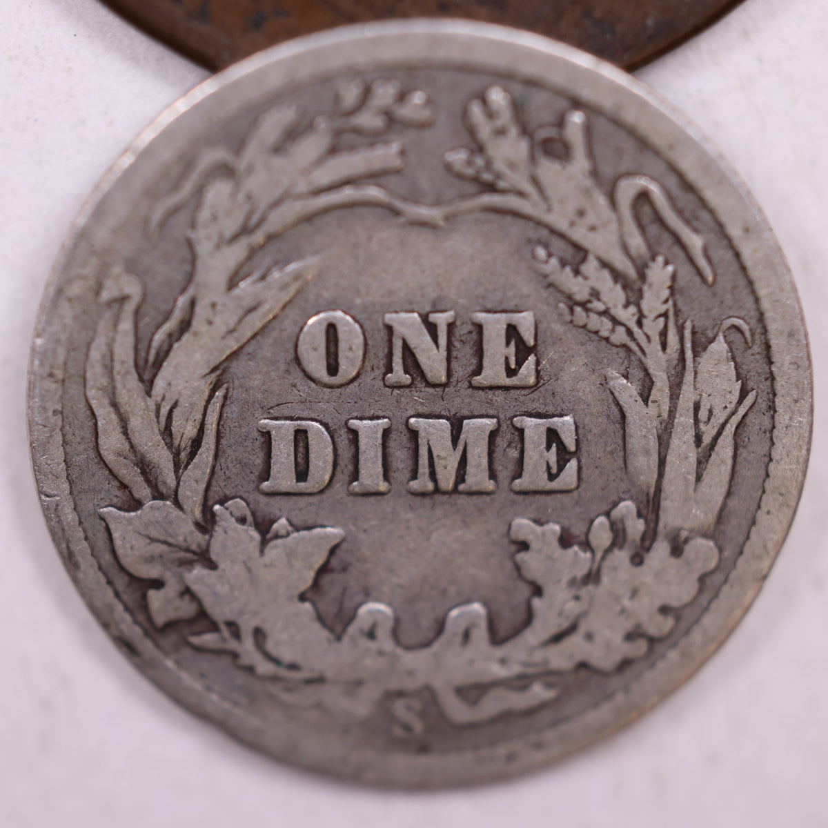 1911-S Barber Silver Dime, Very Good Circulated Collectible Coin, Store #DE091.