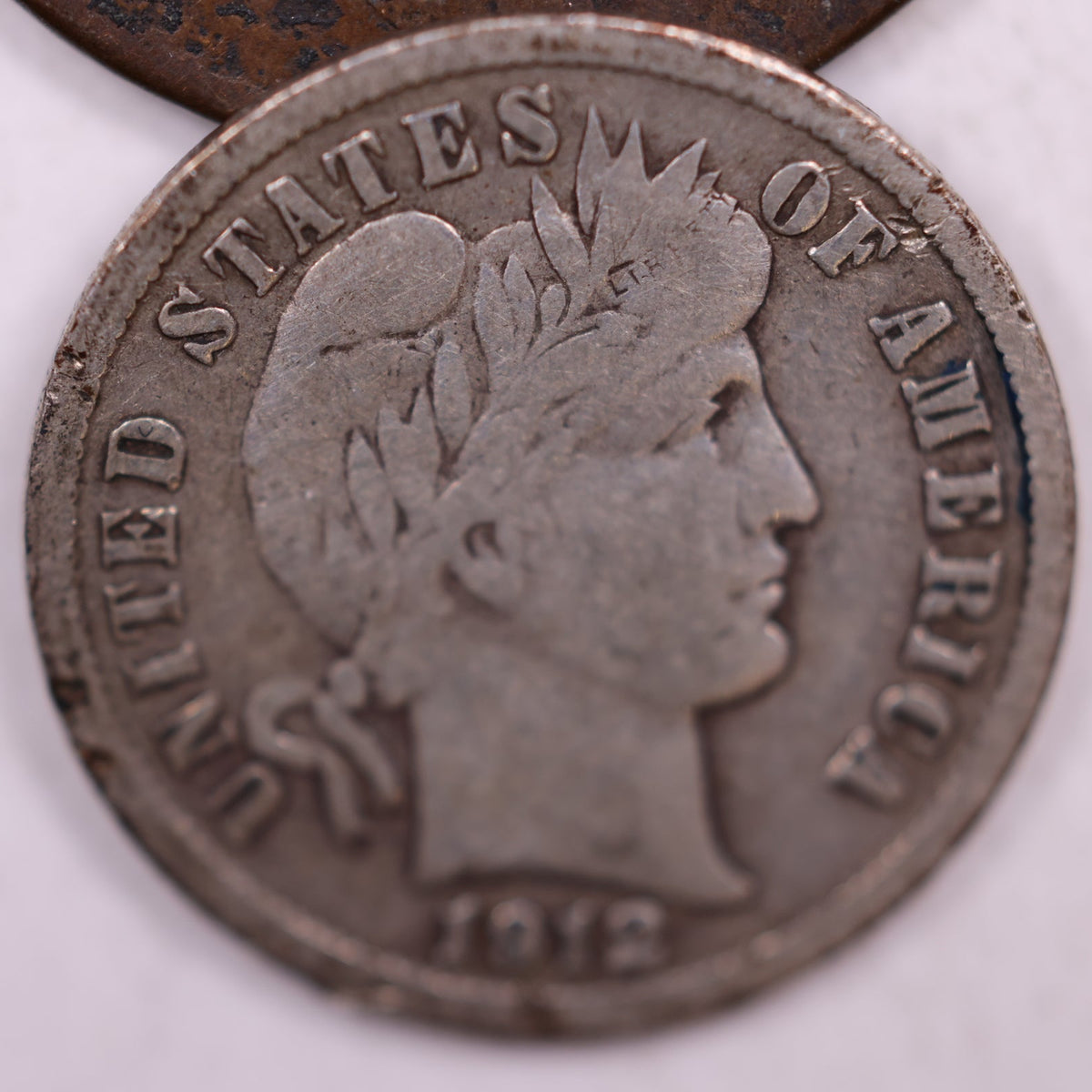 1912-D Barber Silver Dime, Very Good Circulated Collectible Coin, Store #DE093.
