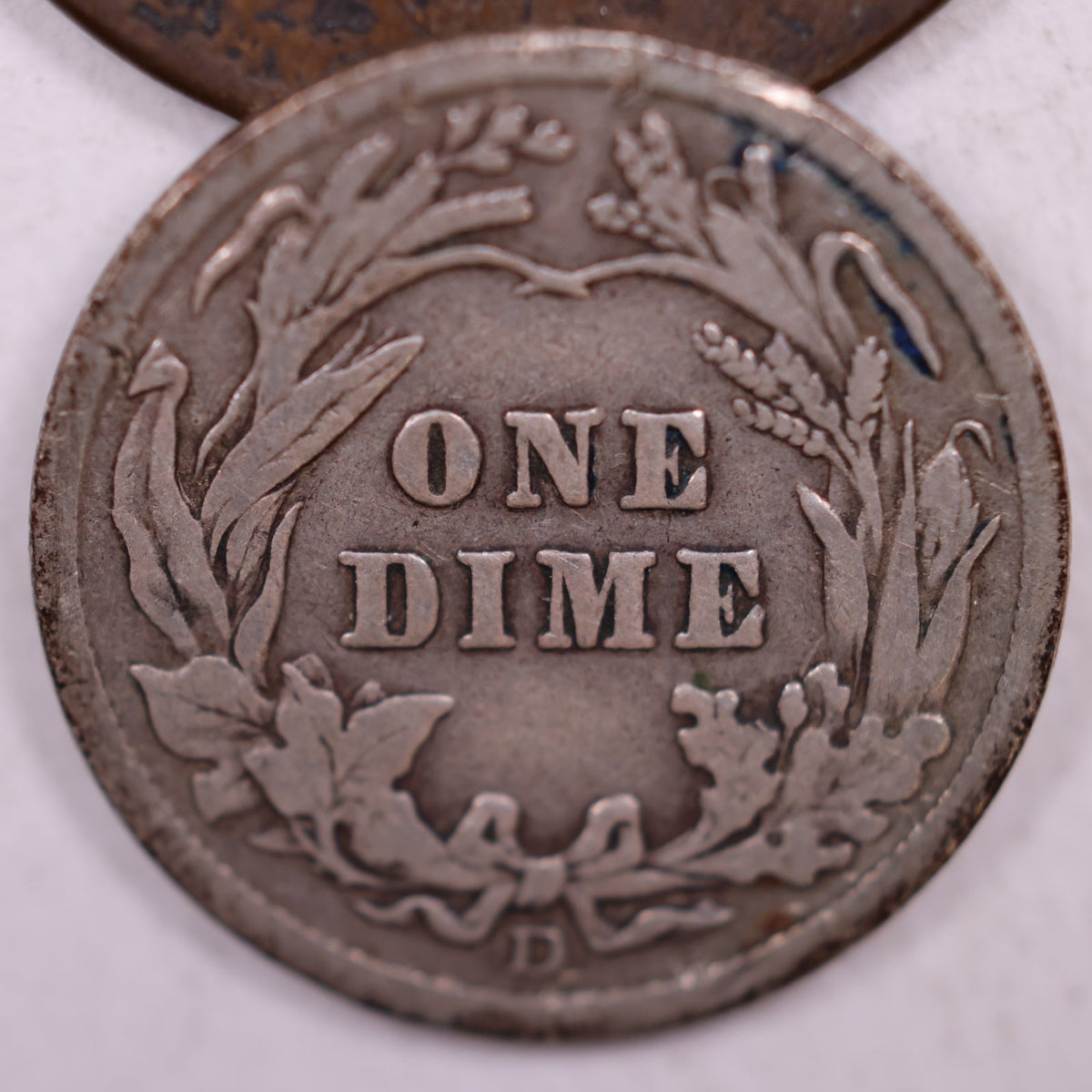 1912-D Barber Silver Dime, Very Good Circulated Collectible Coin, Store #DE093.