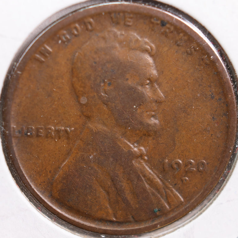 1920-D Lincoln Cent, Fine Circulated Coin, Store