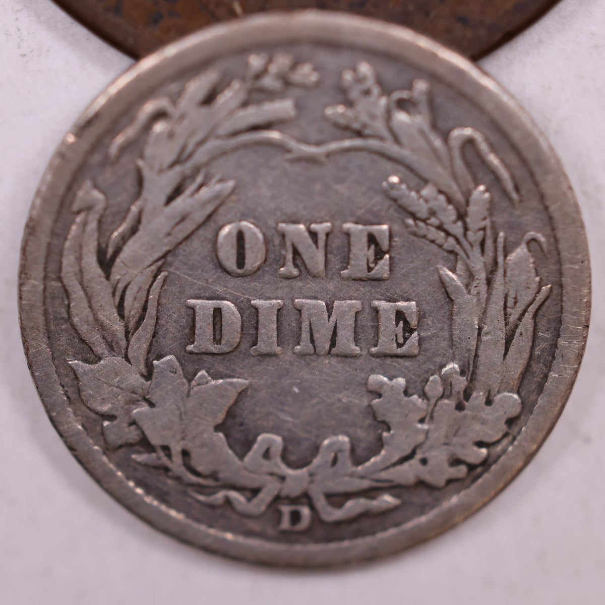 1914-D Barber Silver Dime, Very Good Circulated Collectible Coin, Store #DE098.