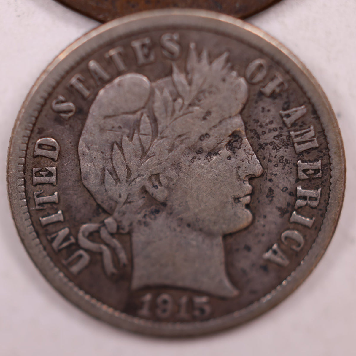1915 Barber Silver Dime, Fine Circulated Collectible Coin, Store #DE100.