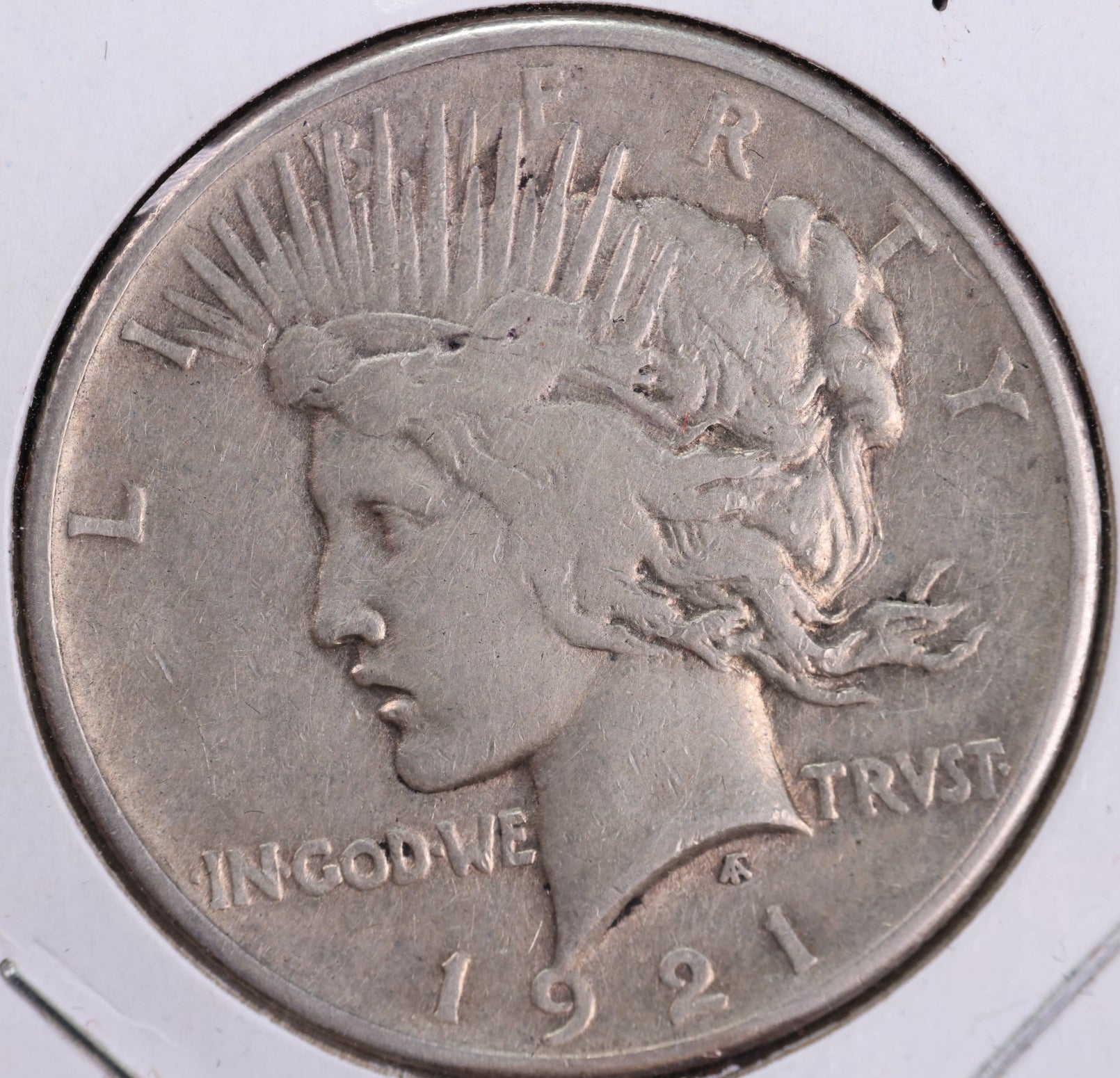 1921 Peace Silver Dollar, Fine Circulated Coin, Semi-key, Store #DR015.