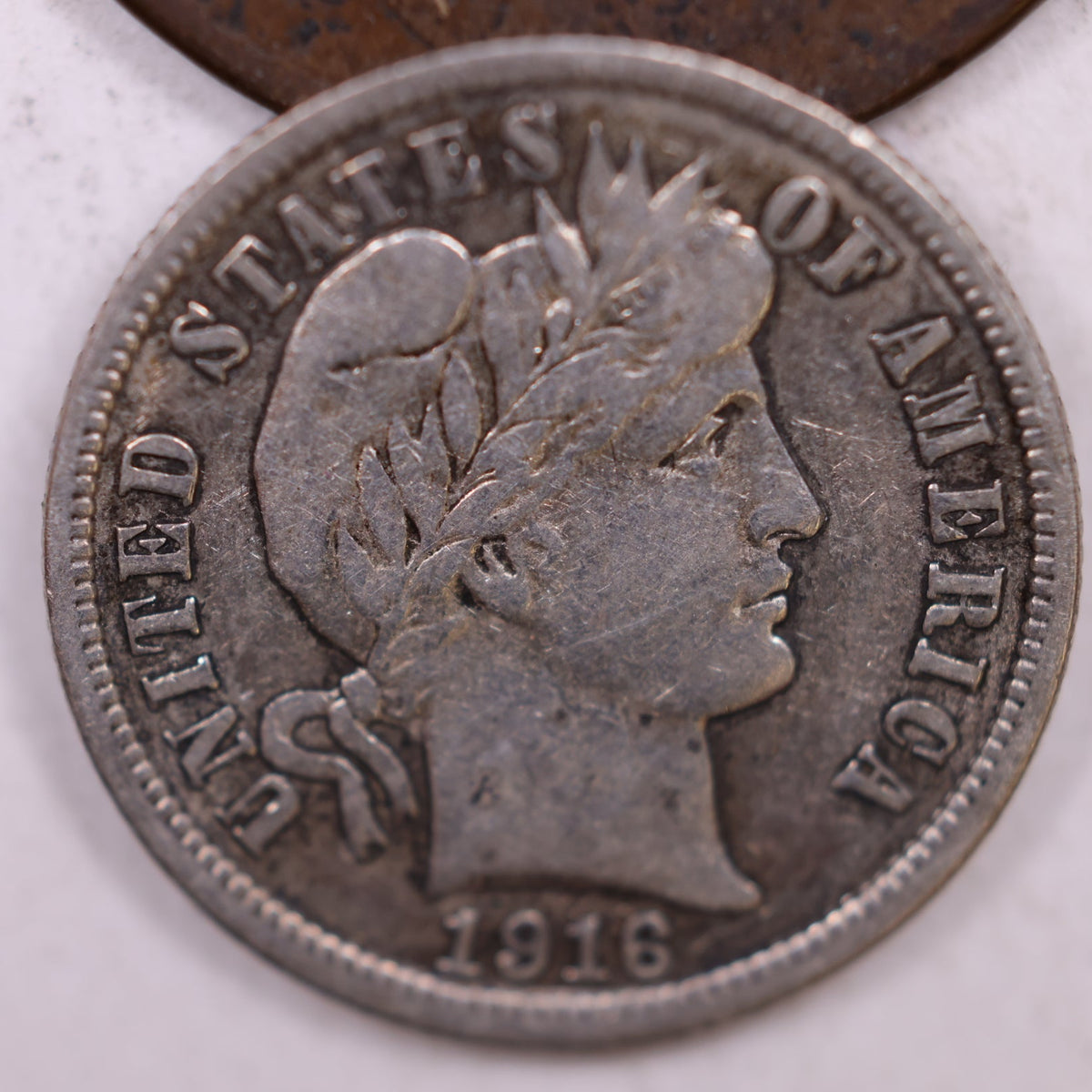 1916 Barber Silver Dime, Very Fine Circulated Collectible Coin, Store #DE102.