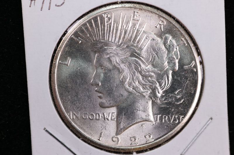 1922-S Peace Silver Dollar, Nice AU53 Details, Store