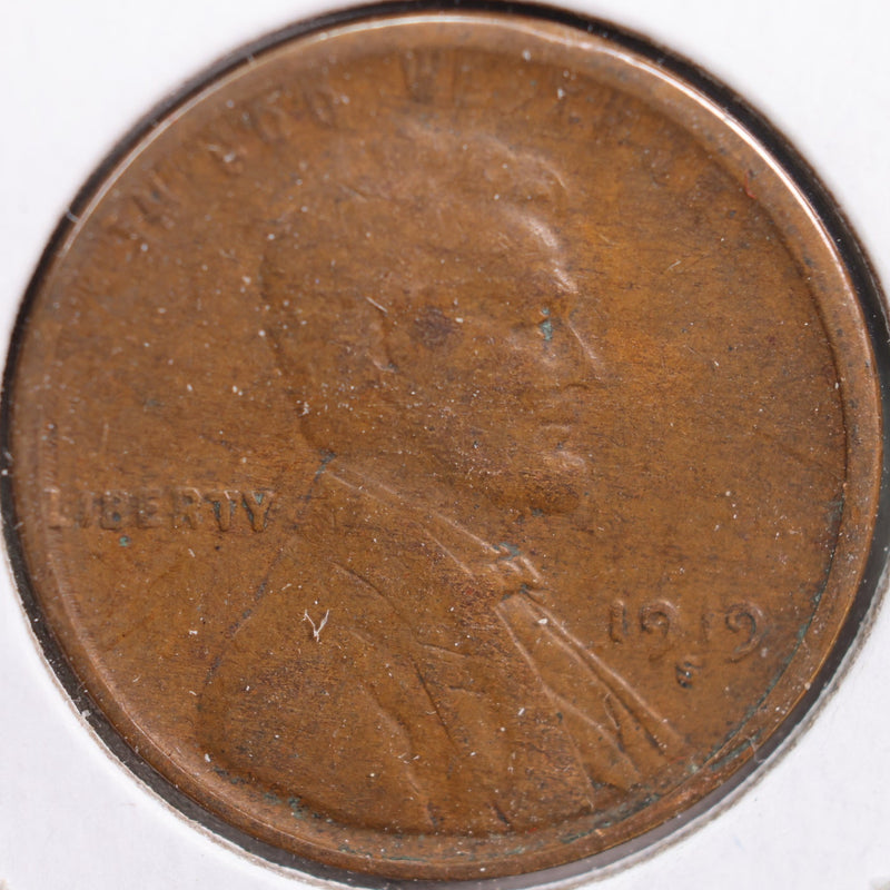 1919-S Lincoln Cent, Very Fine Circulated Coin, Store