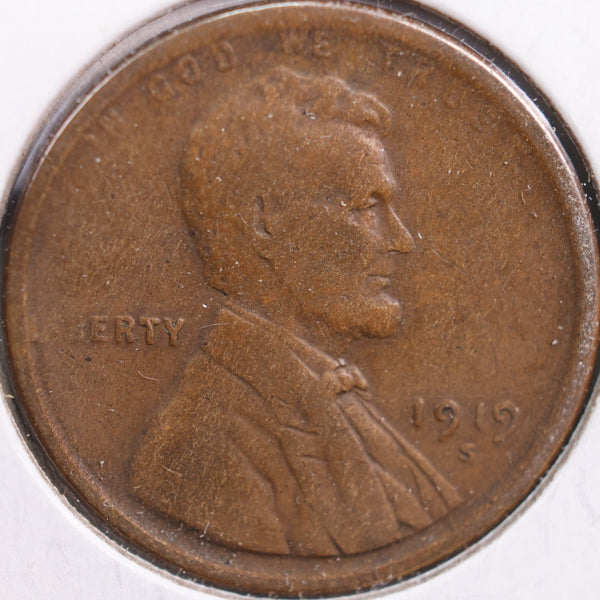1919-S Lincoln Cent, Very Fine Circulated Coin, Store #CT0881