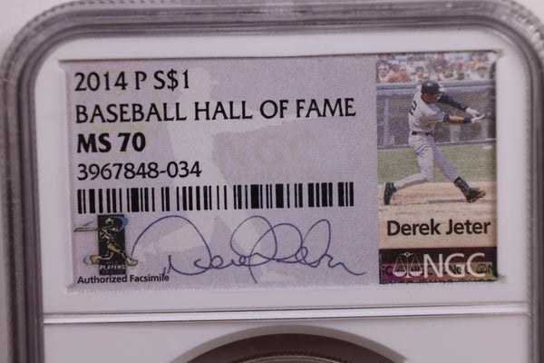 2014-P Baseball Hall of Fame, Derek Jeeter Signed, NGC MS-70, Store #GMC213.
