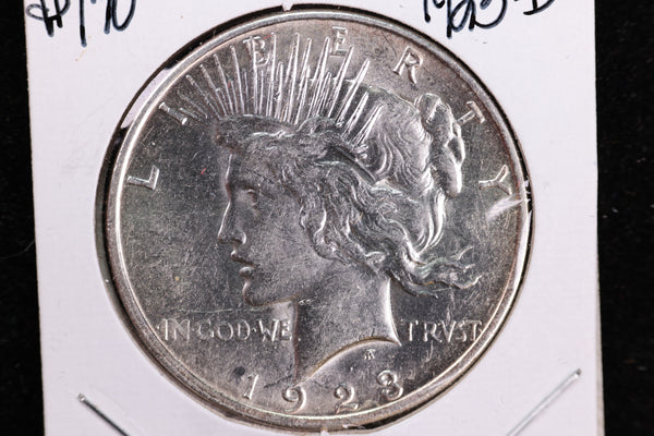 1923-D Peace Silver Dollar, Nice Uncirculated Coin, Store #23080701