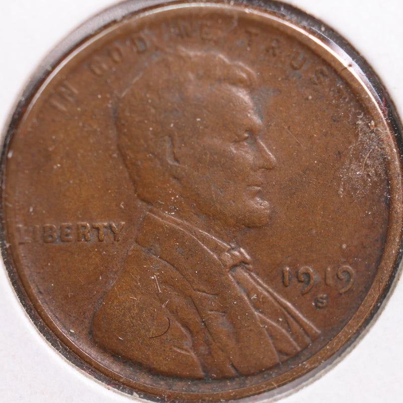 1919-S Lincoln Cent, Very Fine Circulated Coin, Store