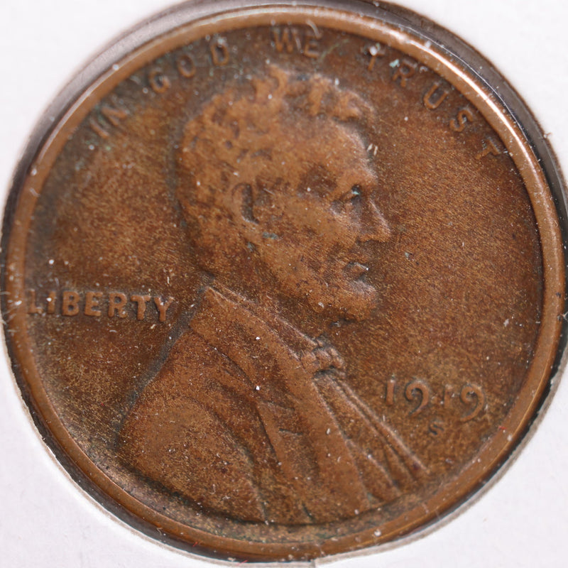 1919-S Lincoln Cent, Very Fine Circulated Coin, Store
