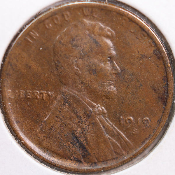 1919-S Lincoln Cent, About Uncirculated Coin, Store #CT0887